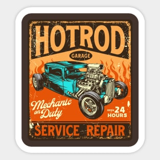 Hotrod Garage Sticker